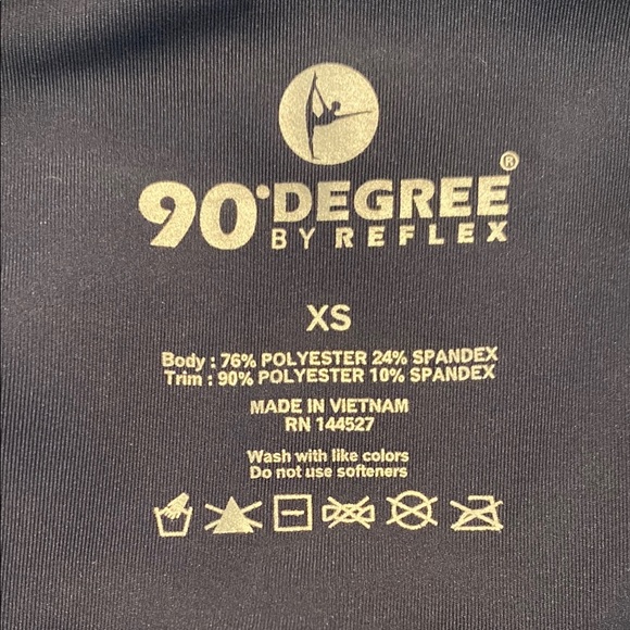 Leggings High Waist Yoga Sport 90 Degree By Reflex Athleisure Navy Blue Size XS - Picture 3 of 10